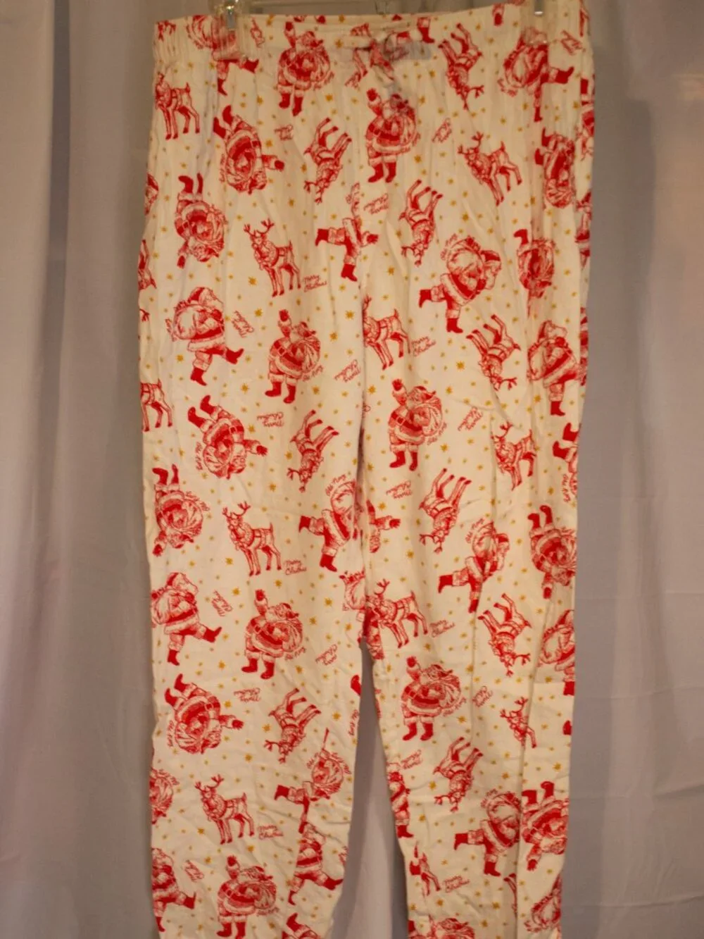 Old Navy Holiday Pajama Pants – XL Tall – Unisex – Santa & Reindeer Print
